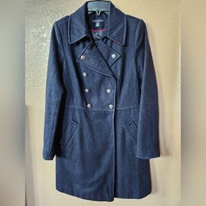 Tommy Hilfiger Navy Wool Coat Size S